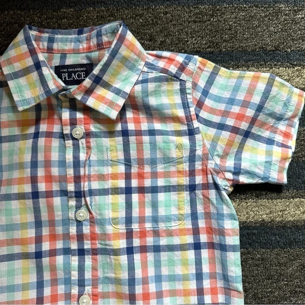 The Children’s‎ Place Toddler Boy Short Sleeve Button Down Shirt Size 4T